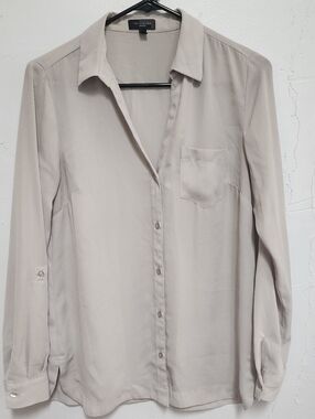 The Limited Gray Ashton Button-Down Blouse